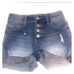 light washed jean shorts
